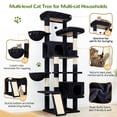 thumbnail image 5 of Globlazer 77" Large Cat Tree and Tower Condo for Indoor Cats with 6 Sisal Scratching Posts, 2 Condos, Dark Gray, 5 of 7