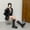 A_ Black, variant on Lace Up Hidden Lift Low Heel Mid Calf Tall Boots for Women, Platform Chunky Block Heel Solid Big Size Retro Fall Fashion Booties Black 36