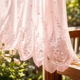 thumbnail image 5 of Lace Embroidered Window Valance, Romantic Lace Valance Curtain, Light Filtering Sheer Curtain Tier for Kitchen and Living Room, 140X45cm, 5 of 8