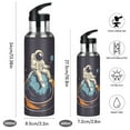 thumbnail image 2 of Yayeee 33oz Double Wall Stainless Steel Water Bottle with Flip Straw, Black Astronaut Record, 2 of 7