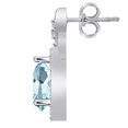 thumbnail image 4 of 0.35 Carat 8x6MM Pear Aquamarine and Diamond Swirl Earrings In 10k White Gold, 4 of 6