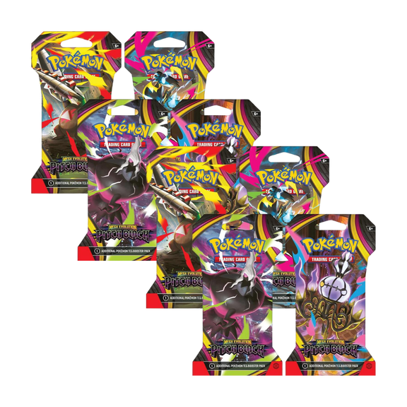 Pokemon Mega Evolution - Pitch Black Sleeved Booster 8 Pack Bundle