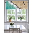 thumbnail image 4 of Curtain Valance for Windows,Starfish Summer Beach Sand Kitchen Valances Rod Pocket Short Curtains,Sea Waves Teal Gradient Window Treatment Panel for Bedroom Bathroom 54"x18", 4 of 7