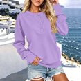 thumbnail image 5 of Yotami Womens Sweatshirt, Button Crewneck Sweatshirt, Long Sleeve Pullover Tops, Casual Loose Fit Fall Clothes, Sizes S-XXL, 5 of 5