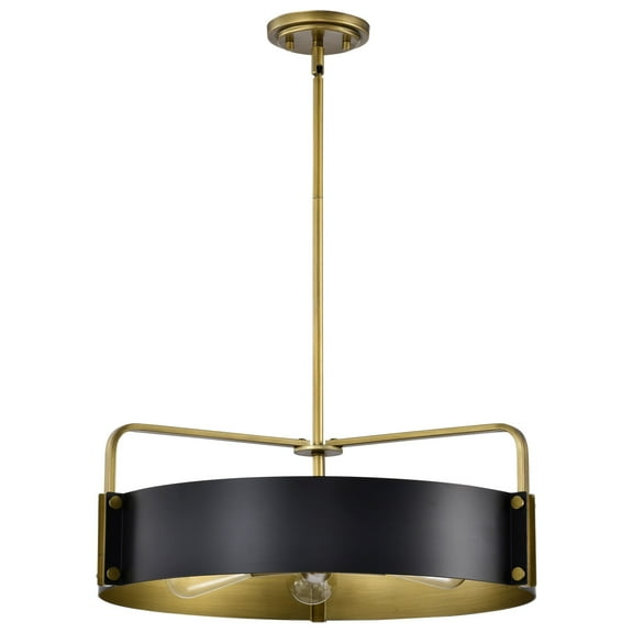 Nuvo Lighting Altos 5 Light Large Pendant - Matte Black and Natural Brass Finish