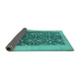 thumbnail image 2 of Ahgly Company Indoor Rectangle Oriental Turquoise Blue Traditional Area Rugs, 8' x 10', 2 of 4