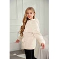 thumbnail image 5 of Arshiner Girls Hoodie Sherpa Fleece Pullover Hooded Sweatshirt for Girl Button Up Casual Outerwear Coat With Pockets, 5 of 6