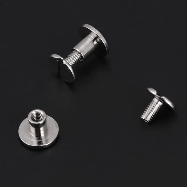 LYUMO 20Pcs/set Durable Brass Threaded Flat Head Nut Nail Rivets Screws Leather Craft Repair Supplies,Rivets, Flat Head Rivets
