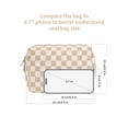 thumbnail image 4 of Cute Makeup Bag Travel Cosmetic Bag Organizer Toiletry Bag Make up Bags with Compartments Pouch Purse for Women & Men, Light Checkerboard, 4 of 7