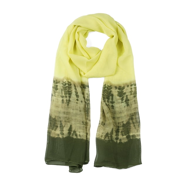 INSPIRE CHIC Women's Long Chiffon Lightweight Gradient Color Scarf Yellow