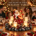 thumbnail image 4 of Christmas Lighted Centerpiece with Flameless Candle Glow, Indoor Christmas Table Centerpiece, Outdoor Solar Lights for Yard, 4 of 8