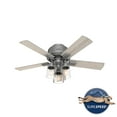 thumbnail image 2 of Hunter 44 inch Indoor Ceiling Fan with LED Lights - Ceiling Fan with Pull Chain, For Bedroom, Living Room, or Kitchen, Low Profile Mount, No Remote, 5 Blades - Hartland 50653, Matte Silver, 2 of 15