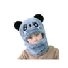 Children's Baby Girl 2 in 1 Panda Pullover Scarf Plush Hat Cartoon Animal Ears Winter Warm Scarf Earmuffs