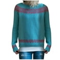 thumbnail image 2 of Azrian Women's Round Neck Long Sleeve Sweater Matching Loose Fashion Pullover Comfortable Sweatshirts, 2 of 6