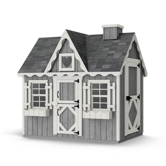 Little Cottage Co. 4x6 Victorian Playhouse with Floor, Outdoor Wood Do-It-Yourself Kit