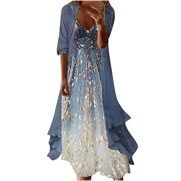 Summer Savings Clearance 2022! SuoKom Dresses for Women Summer 3/4
