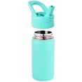 thumbnail image 4 of Daluvenix 12oz Insulated Kids Water Bottle with Straw and Carry Handle, Leak-Proof BPA-Free Stainless Steel Bottle, Green, 4 of 10