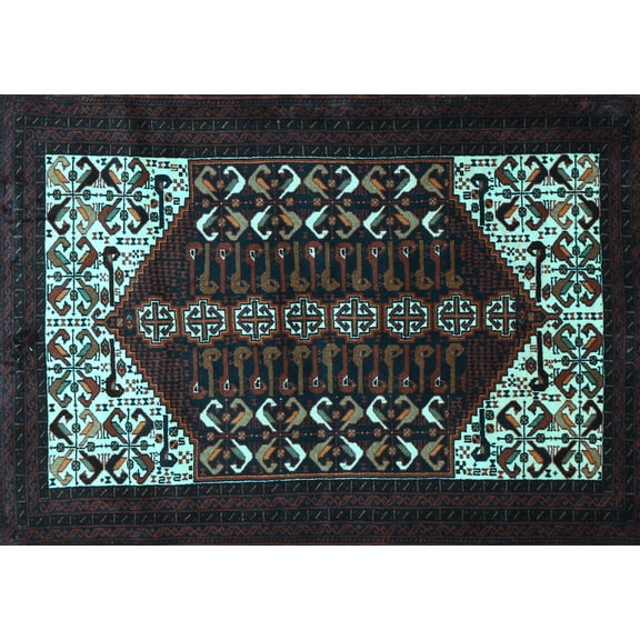Ahgly Company Indoor Rectangle Persian Light Blue Traditional Area Rugs, 5' x 7'