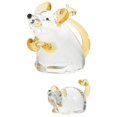 thumbnail image 3 of 2pcs Glass Mouse Figurine Novelty Table Decoration Chinese Zodiac Mouse Ornament Home Decor, 3 of 4