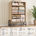 thumbnail image 7 of EastVita 6 Drawer Dresser Storage Cabinet with Sturdy Metal Base Natural Wood, 7 of 7