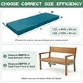 thumbnail image 3 of GKXLH Waterproof Outdoor Bench Cushion 48"x18"x3", 28D High Density Foam Garden Bench Pad with Removable Cover & 2 Pillow Covers for Patio Porch Swing (Peacock Blue), 3 of 8