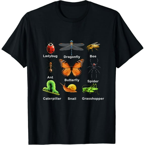 Kids Types Of Insects Bug Identification Science T-Shirt