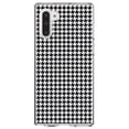 thumbnail image 1 of DistinctInk Clear Shockproof Hybrid Case for Samsung Galaxy Note 10 (6.3" Screen) - TPU Bumper, Acrylic Back, Tempered Glass Screen Protector - Black White Houndstooth Pattern, 1 of 1