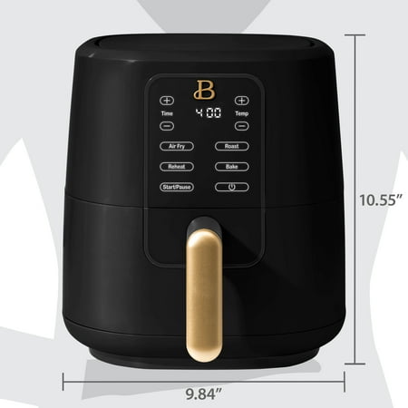 Beautiful 3 Qt Air Fryer with TurboCrisp Technology, EverGood Ceramic Nonstick Coating, Black Sesame by Drew Barrymore NEEDS CLEANING