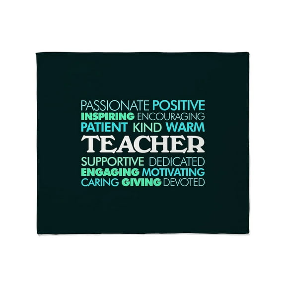 CafePress - Teacher Word Cloud Throw Blanket - Soft Fleece Throw Blanket, 50"x60" for All Ages
