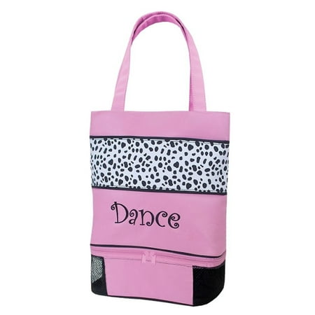 - Sassi Design Pink Black Dalmation Dance Embroidered Tote Bag