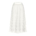 thumbnail image 4 of GigrtiJin Women's Mesh Midi Skirt Sweet Elastic High Waist A-Line Ruffle Tiered Layered Puffy Long Maxi Skirts, 4 of 5