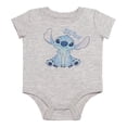 thumbnail image 2 of Disney Clothes Baby Boys 3-Piece Pant Set with Hat – Lilo & Stitch Bodysuit, Pants & Hat Set (Grey/Blue) 6/9M, 2 of 4