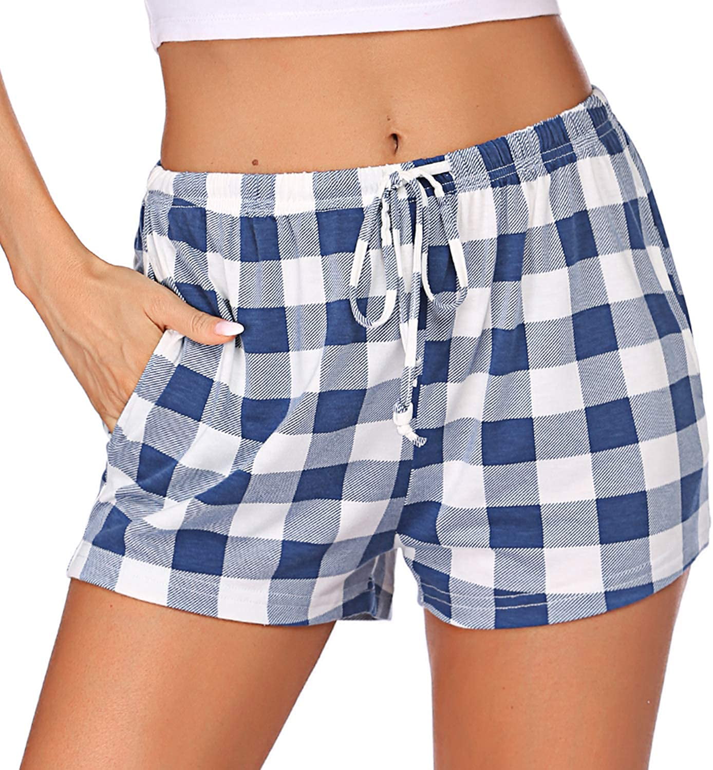 Women Pajama Shorts Women's Comfy Lounge Bottom Stretch Strip Sleepwear Elastic Waist Pj Bottoms Sleep Shorts 