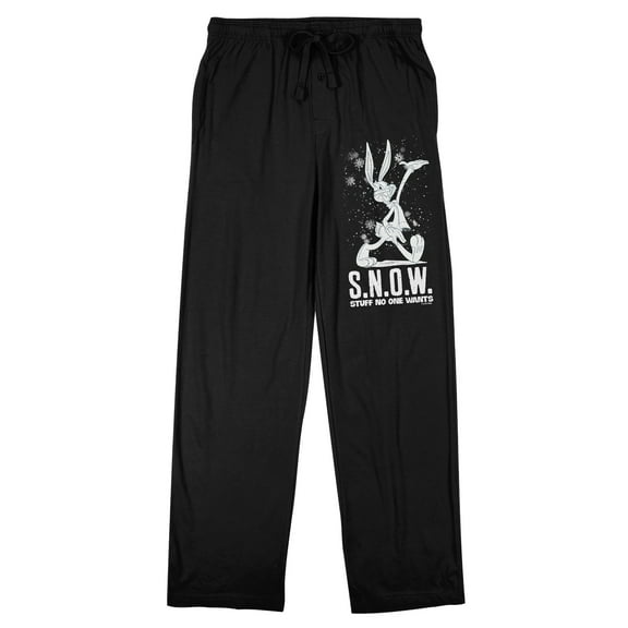 Looney Tunes Bugs Bunny Christmas Cheer Men's Black Sleep Pajama Pants-Medium