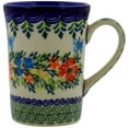 thumbnail image 3 of Polish Pottery 7 oz Mug (Ring Of Flowers Theme) Signature UNIKAT Hand Painted in Boleslawiec, Poland + Certificate of Authenticity, 3 of 6