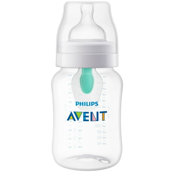Philips Avent Anti-colic Baby Bottle with AirFree Vent, 9oz, 1pk, Clear, SCY703/91