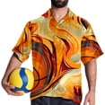 thumbnail image 4 of Basketball Men's Short Sleeve Button Down Poplin Casual Beach Shirts, 4 of 6