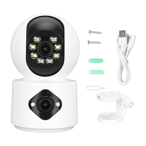 Cámara de seguridad de doble lente de 4 MP, HD, WiFi, punto de acceso, cámara de vigilancia con soporte para el hogar, tienda, almacén, oficina