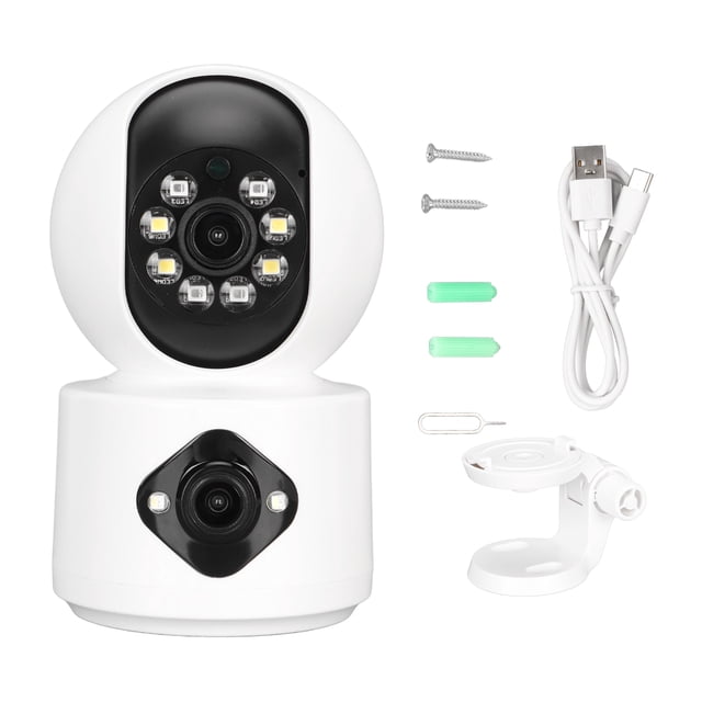 Cámara de seguridad de doble lente Bling Bling 4 MP HD wifi con soporte para hogar tienda almacén oficina
