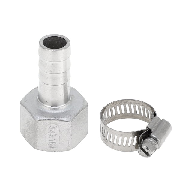 Accesorios de manguera de acero inoxidable 304 Unique Bargains 5/8" OD 3/4" BSPT conector hembra para aire, agua, aceite, gas, combustible, 1 juego tono plateado