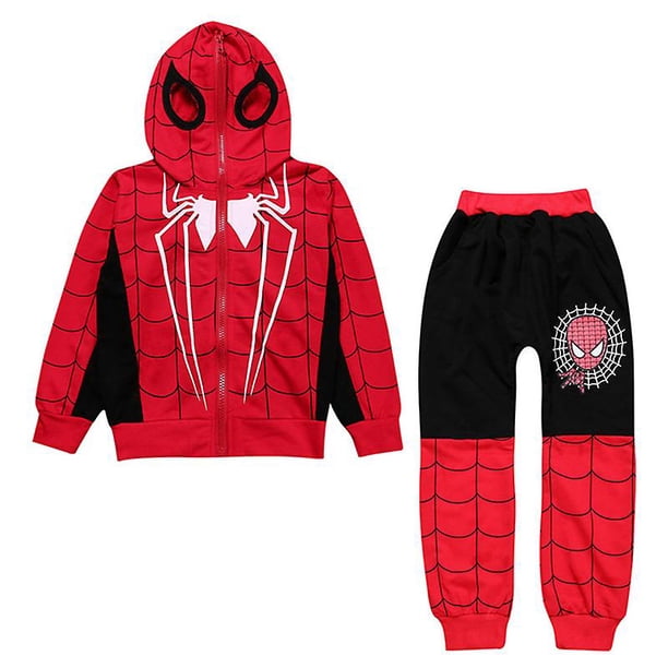 Kids Boy Spiderman Hoodie Outfits Fancy Set Sweatshirt + Pants Tracksuit zhangyuxiang LED