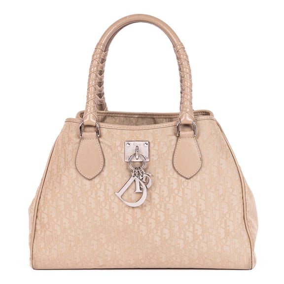Pre-Owned Dior Beige Lovely Tote Handbag Diorissimo Nylon Canvas