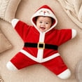 thumbnail image 2 of GiLiling Baby Starfish Onesie Christmas Newborn Romper Fleece Starfish Onesie Starfish Baby OutfitLong Sleeve Romper Cute Funny Bodysuit (Brick Red, 6 Months), 2 of 5