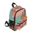 thumbnail image 2 of FORMRS School Backpack with Front Zippered Pocket 12" Student Travel Daypack, Cityscape Painting, 2 of 6