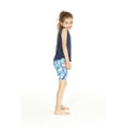 thumbnail image 3 of Girl's Athletic Sportswear Solid Tank Top and Patterned Bike Shorts Set in Firebird Blue White X-Large, 3 of 5