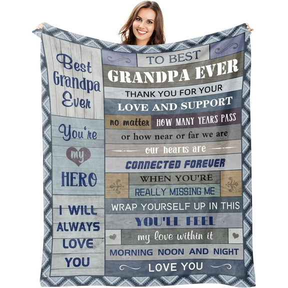 Fathers Day Blanket Gifts for Grandpa, Grandpa Birthday Gifts, Great Grandpa Gifts, Best Grandpa Gifts, First Time Grandpa Gifts, Grandpa Gifts from Grandkids Throw Blanket 60"x50"