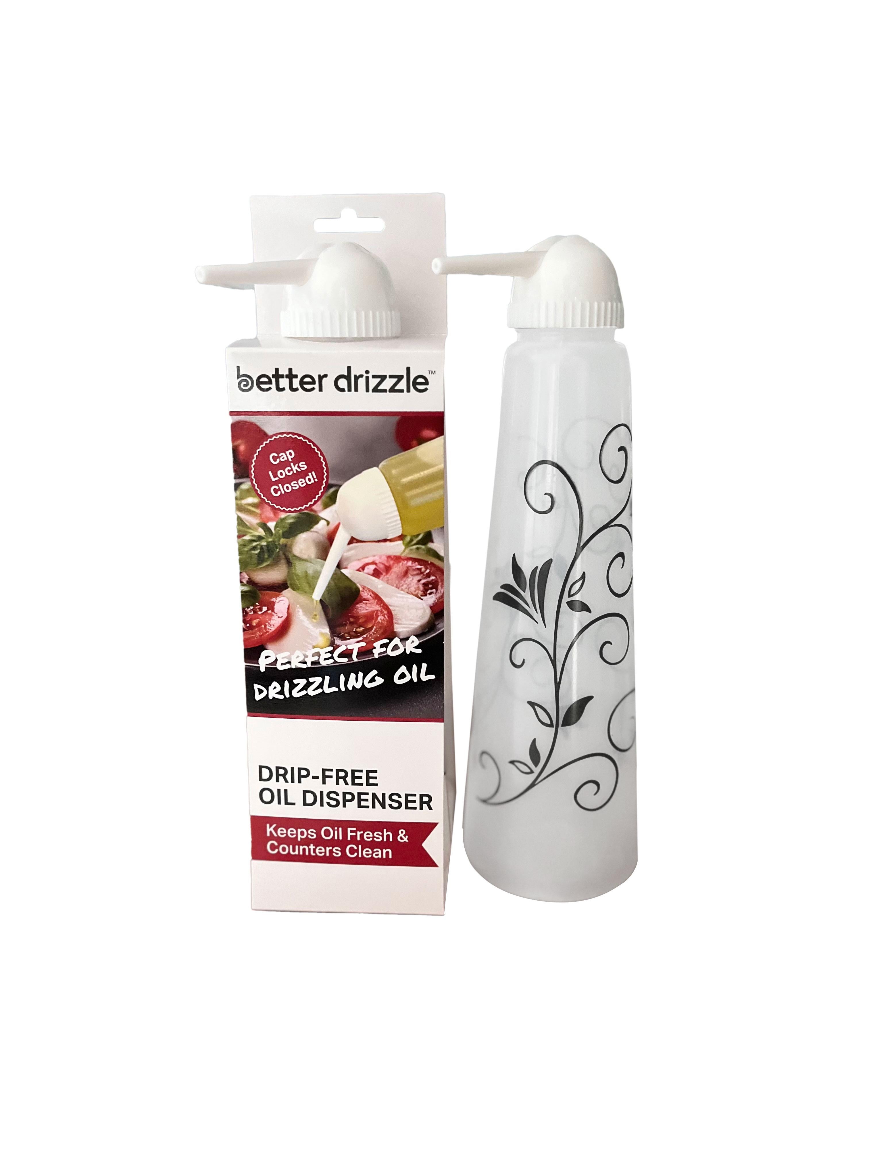 (2 pack) Better Drizzle 12 oz Shatterproof Drip Free Design Oil and Vinegar Dispensing Bottle, Designed to Help with Everyday Kitchen Organization