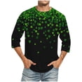 thumbnail image 1 of Camisetas de Manga Larga de Algodón Cuarto de Manga Cuello Redondo con Impresión Del Día de San Patricio, Moda Casual, 1 of 1