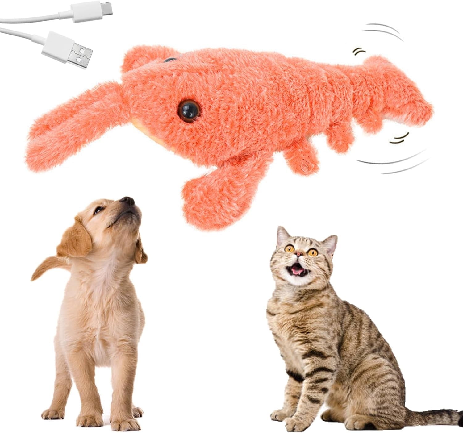 SIfdSeng Floppy Lobster Interactive Dog Toy 2025 New Dog Toys Interactive Dog Toys Jumping Moving Dog Toys for Medium Dogs Calming Pet Toys Sturdy Puppy Chew Toys for Teething Durable Dog Toys