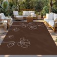 thumbnail image 2 of Brown Flowers Outdoor Rug for Patio/Deck/Porch, Non-Slip Large Area Rug 4 x 6 Ft, Pastoral Abstract Floral Minimalist Art Indoor Outdoor Rugs Washable Area Rugs, Reversible Camping Rug Carpet Runner, 2 of 8